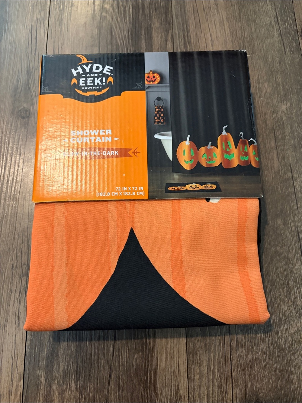 Target Hyde & Eek! Orange and Black Pumpkin Shower Curtain